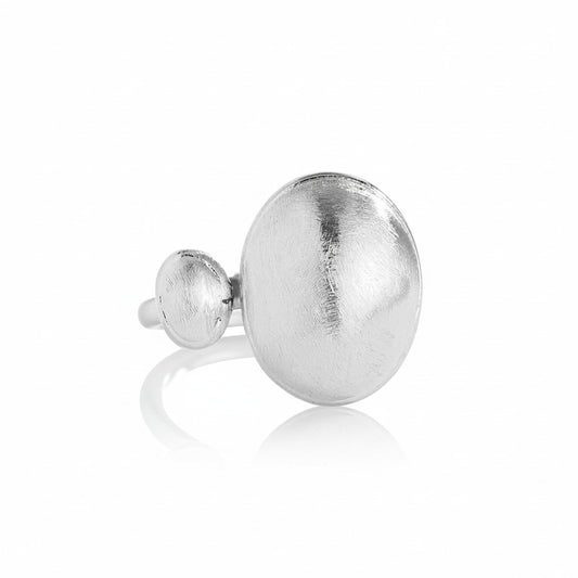 Twin Aura Ring – adjustable stainless steel ring with two rounded textured