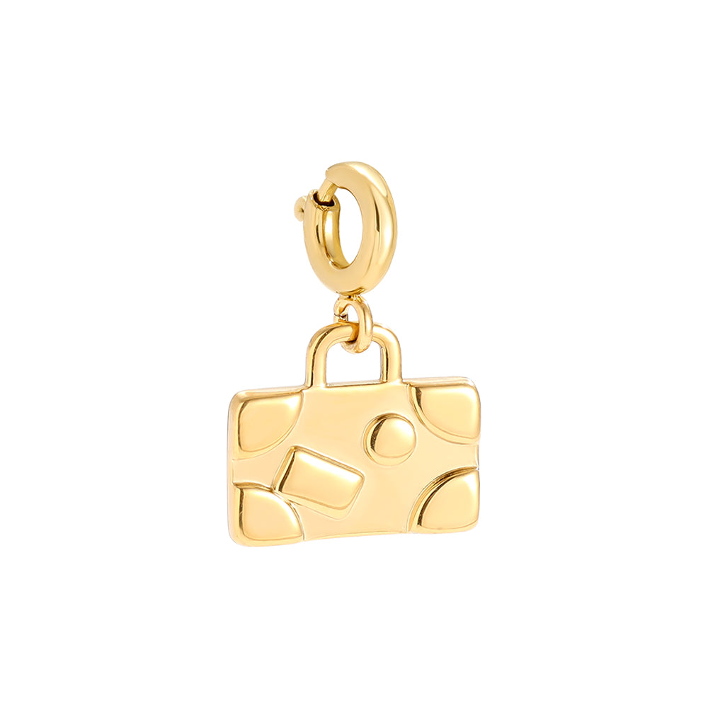 Gold-plated handbag charm with spring clasp - privjesak