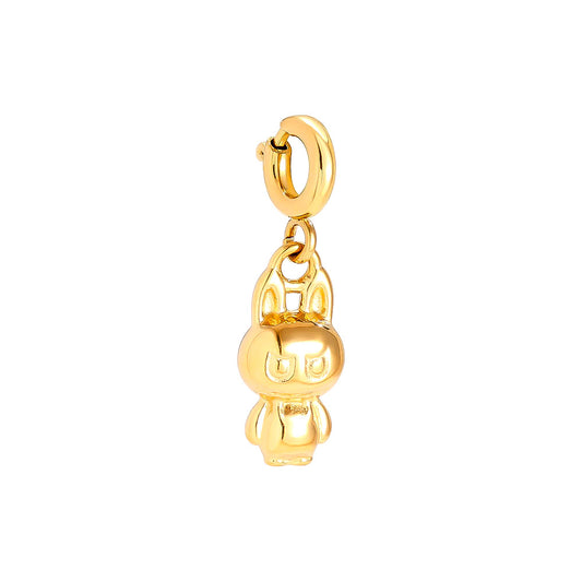 Gold-plated bunny character charm with spring clasp - privjesak