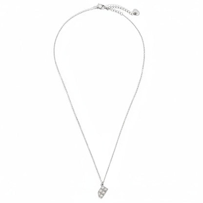 White gold-plated stainless steel delicate pendant necklace with chocolate bar charm – ogrlica