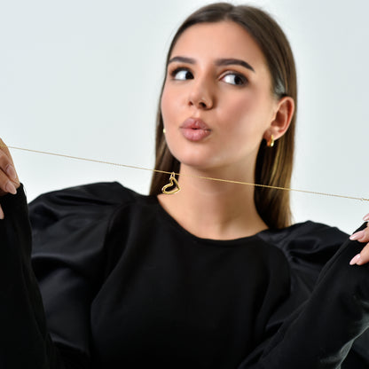 Open Heart Pendant Necklace