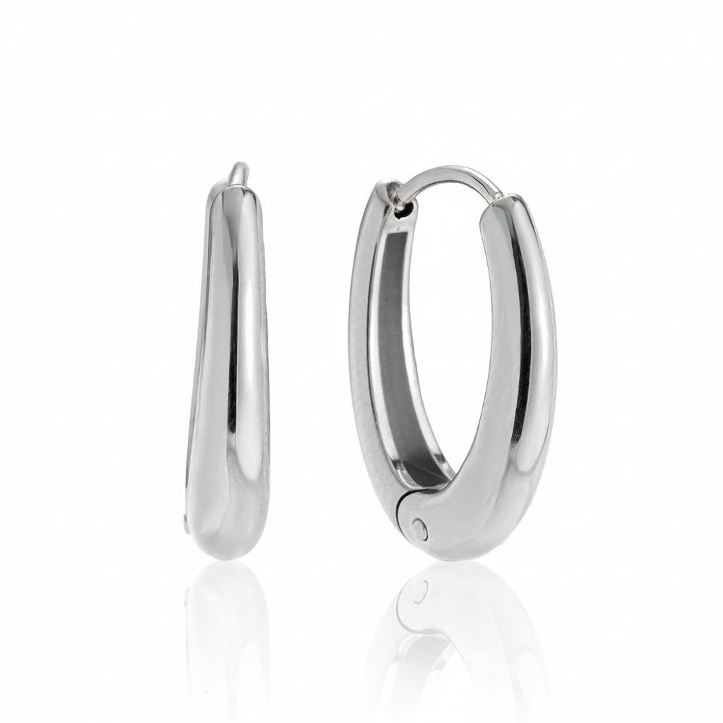 Polished Oval Hoops