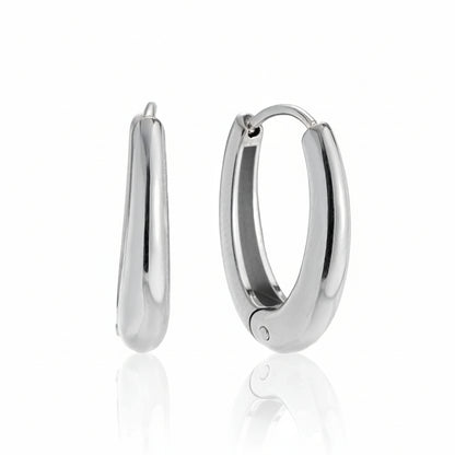 Polished Oval Hoops