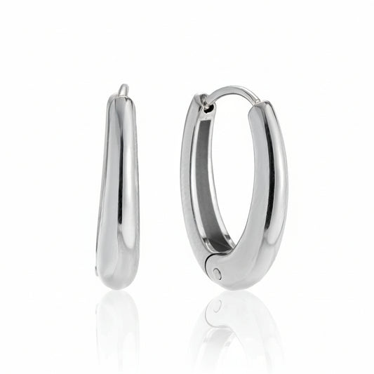 Polished Oval Hoops