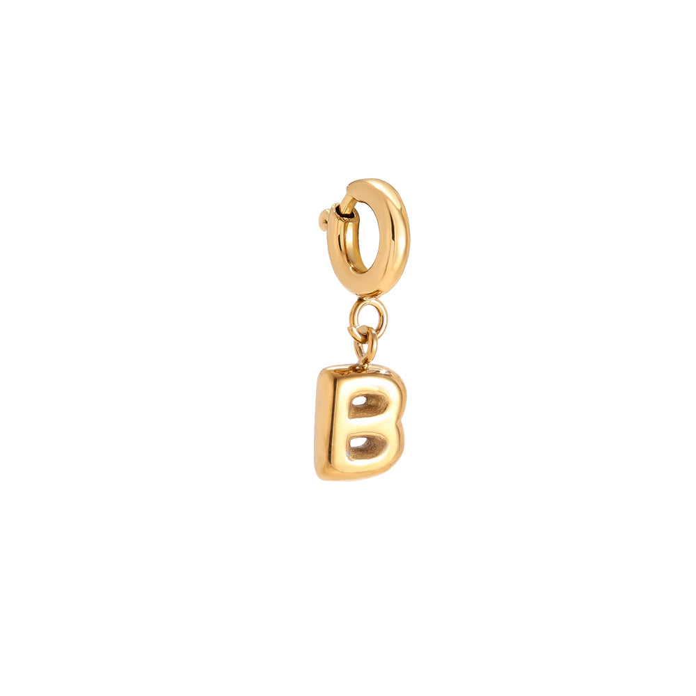 Gold-plated letter B charm with spring clasp - privjesak