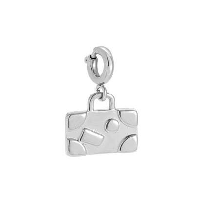 White gold-plated handbag charm with spring clasp - privjesak