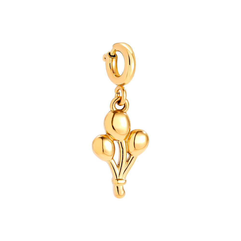 Gold-plated three balloons charm with spring clasp - privjesak