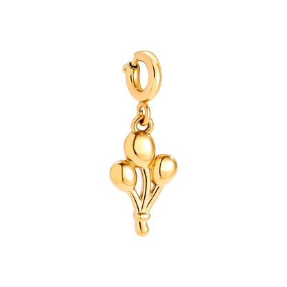 Gold-plated three balloons charm with spring clasp - privjesak