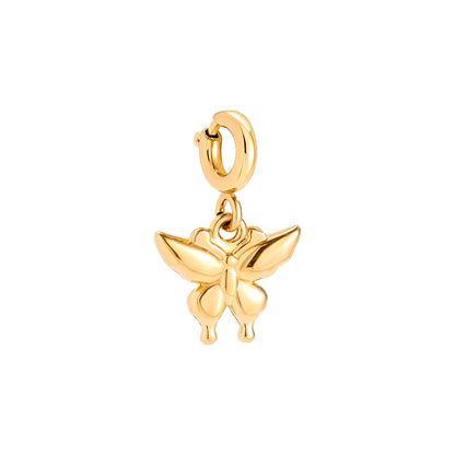 Gold-plated butterfly charm with spring clasp - privjesak