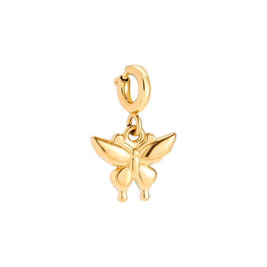 Gold-plated butterfly charm with spring clasp - privjesak